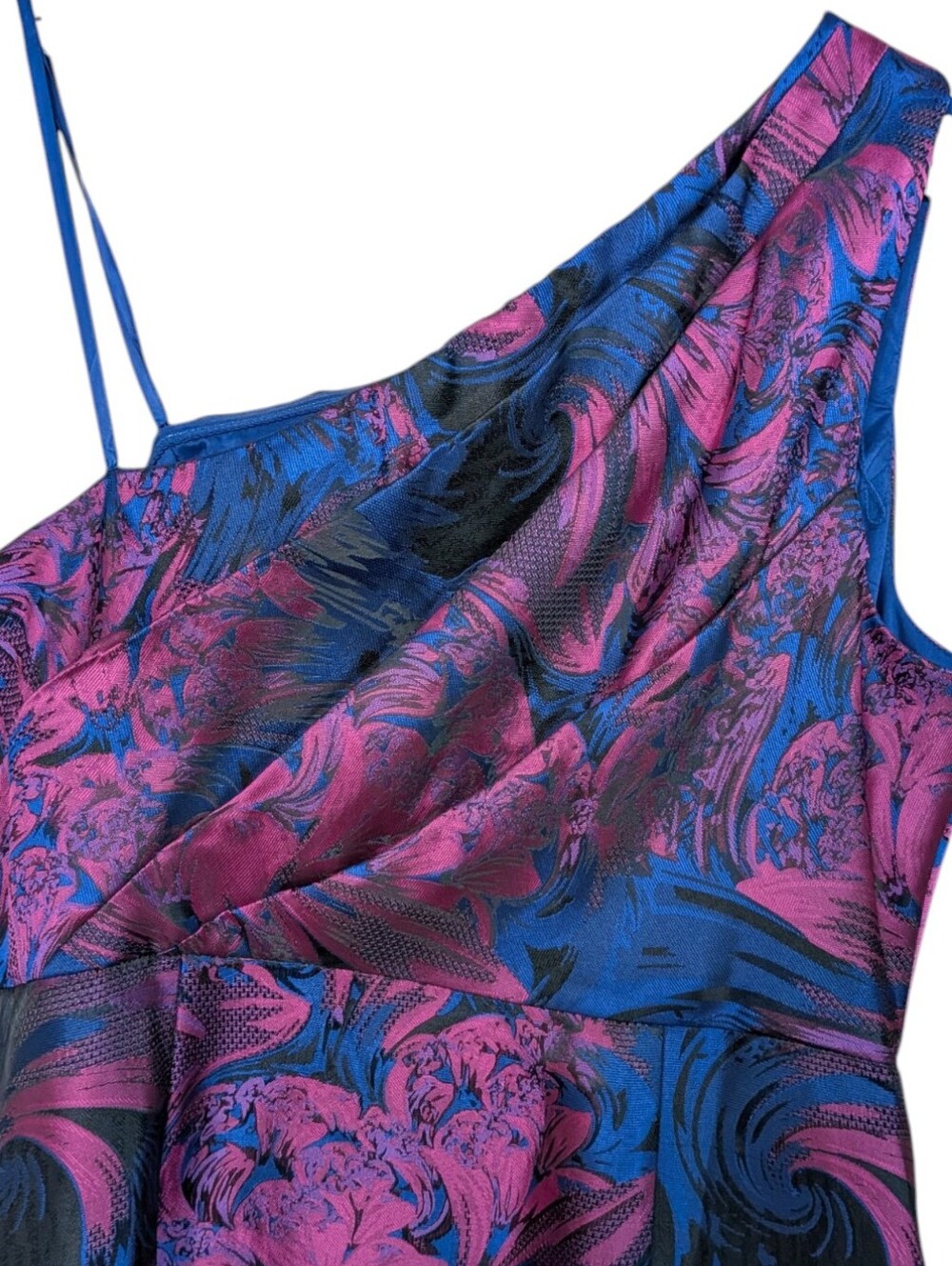 Adrianna Papell One Shoulder Jacquard Gown...Size 16 - Picture 7 of 9